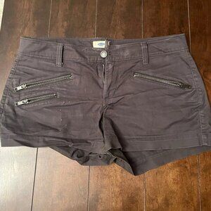 Old Navy Slate Grey Shorts Cotton & Spandex 3 Front Zipper Pockets 2 Reg Bck Poc